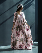 Linen Double Flared Dress