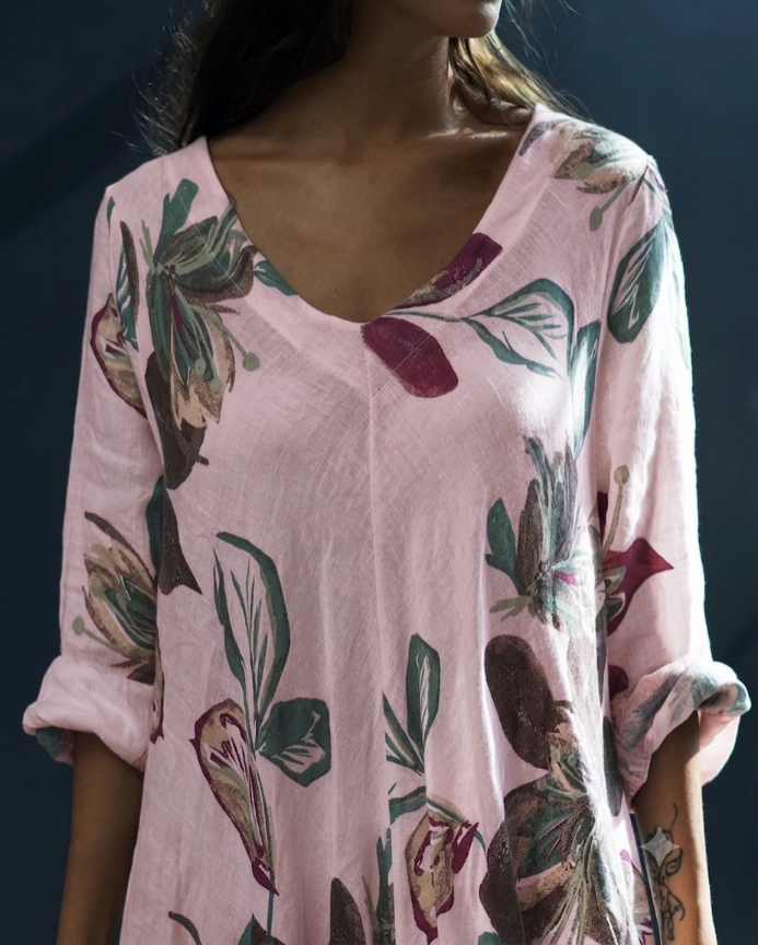 Linen Double Flared Dress
