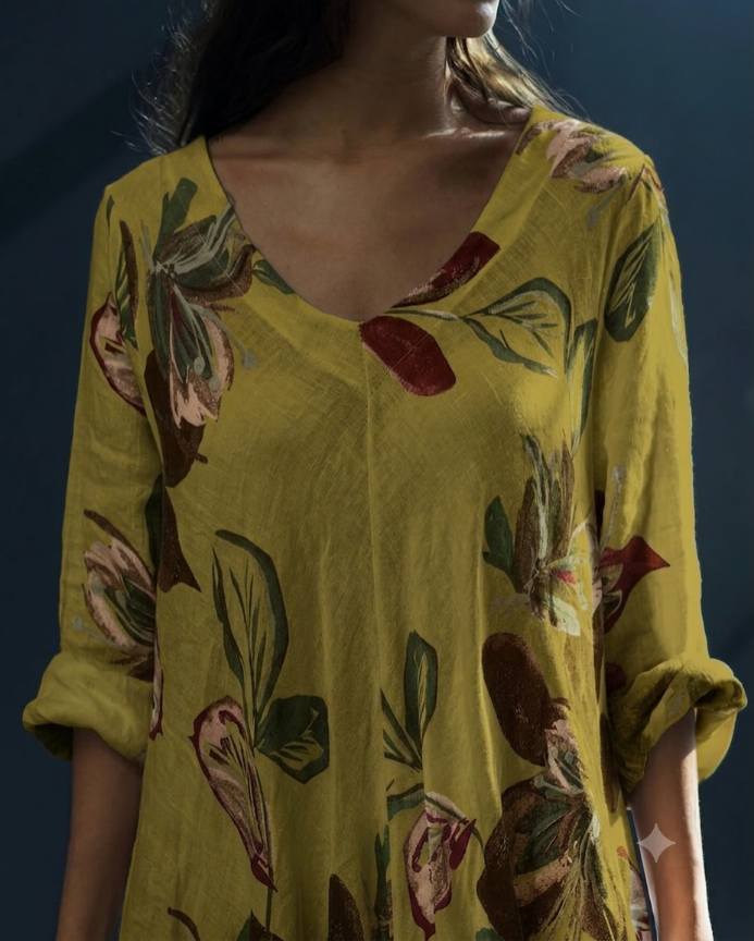 Linen Double Flared Dress