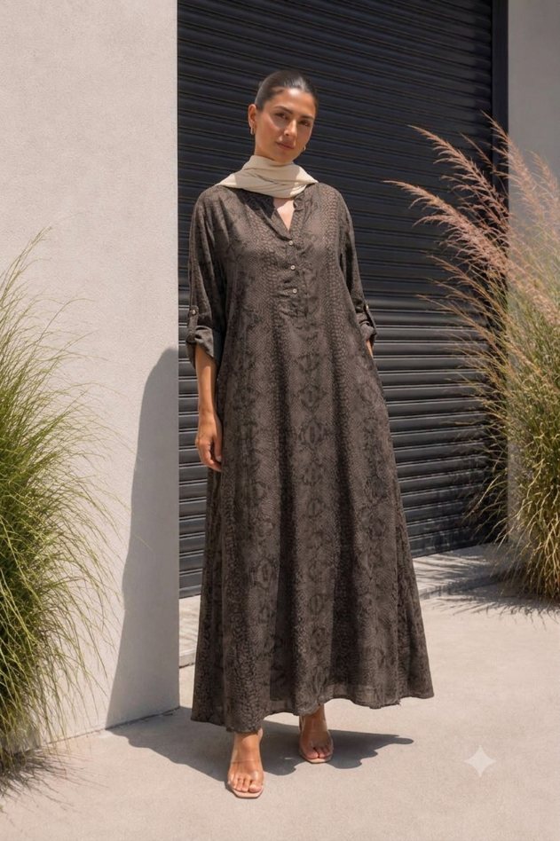 Italian dress with snake print