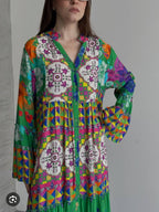 Green boho Dress