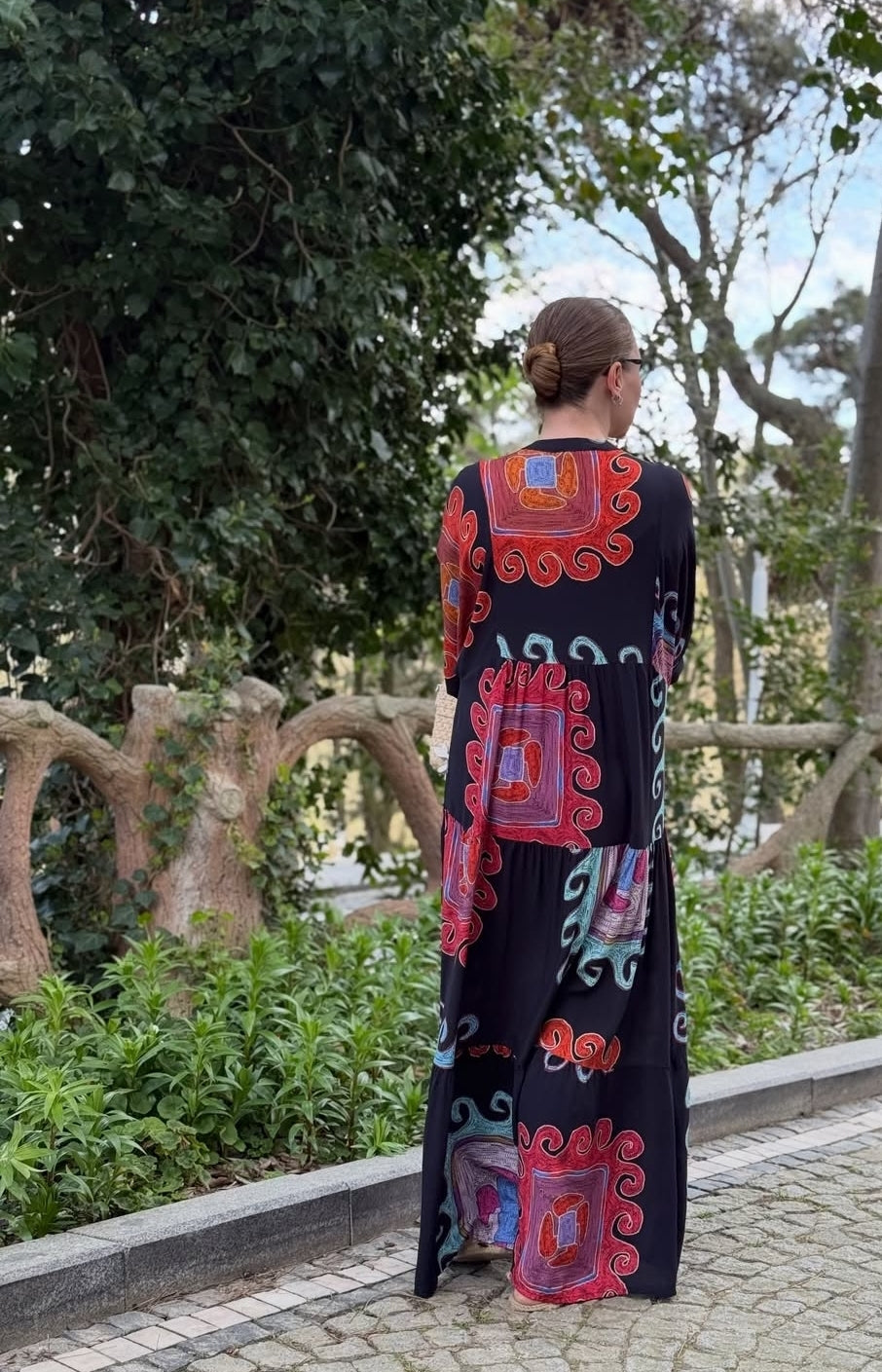 Black boho print Dress