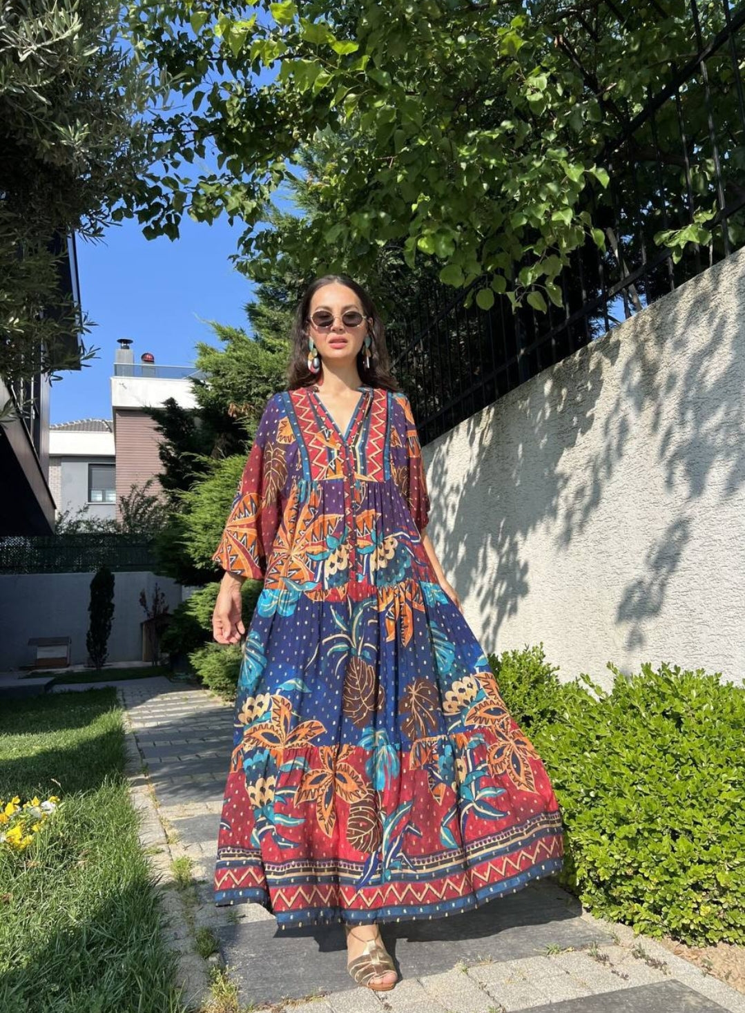 Azure palm Dress