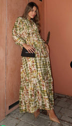 Green patterned dress