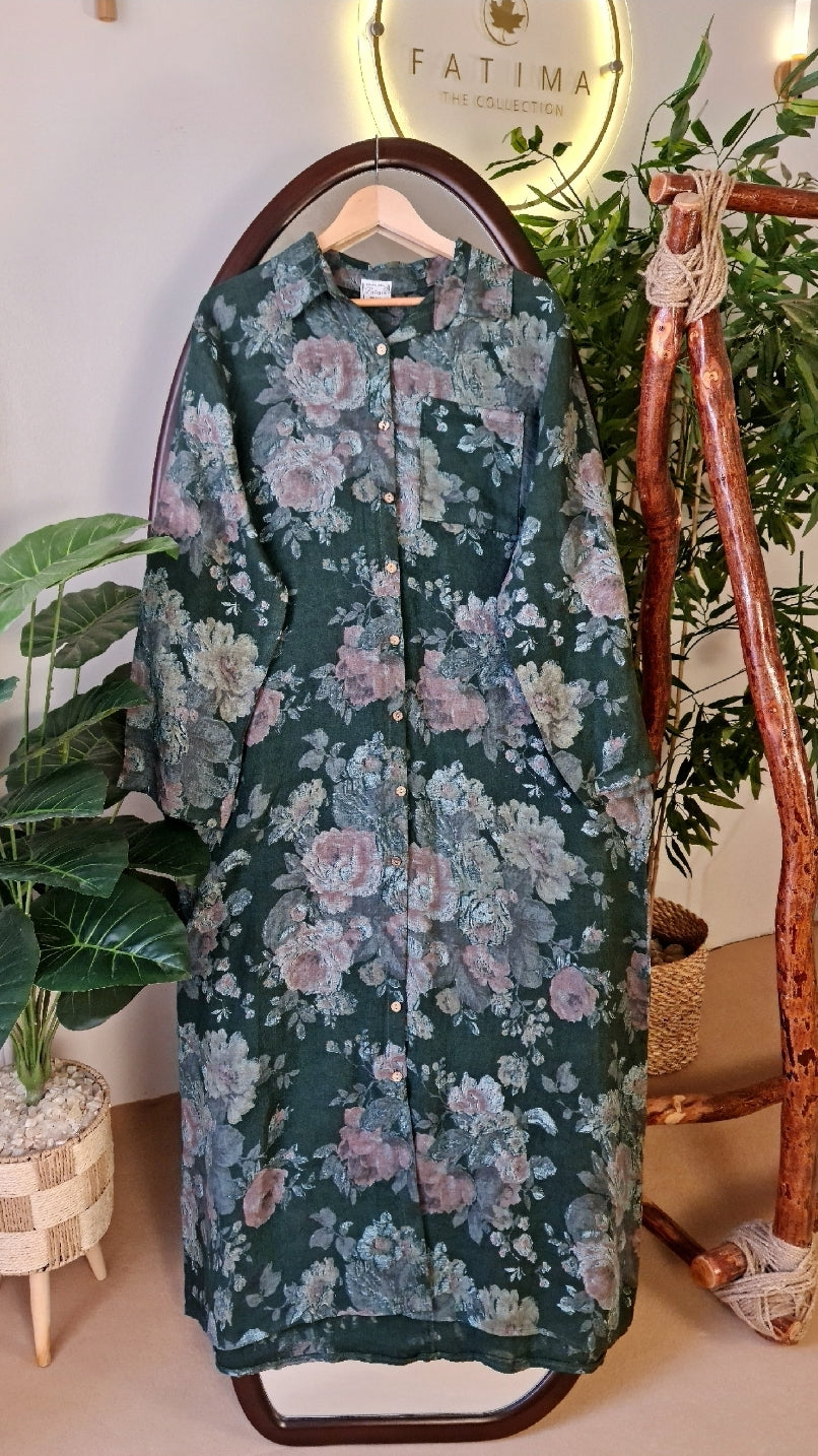 Italian linen shirt dress