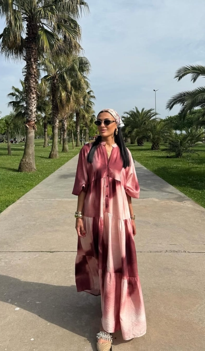 Burgundy degradé dress