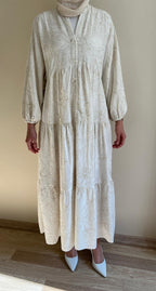 White Bloom embroidered dress