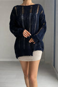 Navy blue knit top