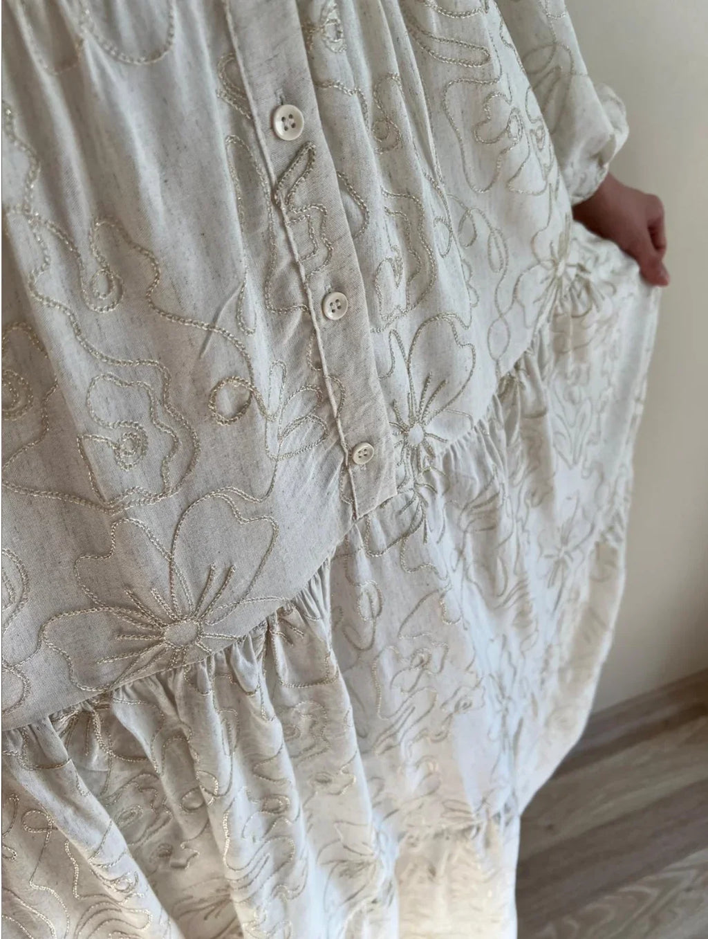White Bloom embroidered dress