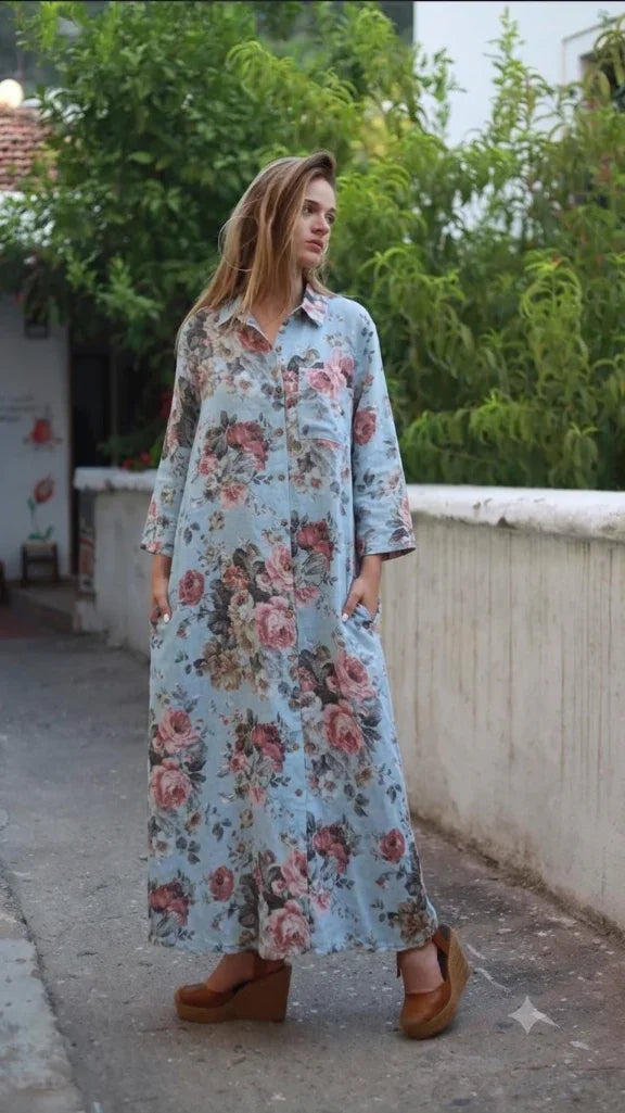 Italian linen shirt dress