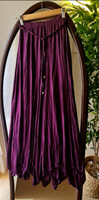 Purple satin skirt