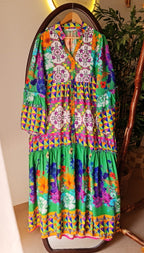 Green boho Dress