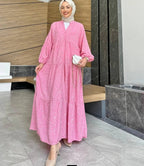 Pink Bloom Embroidered Dress