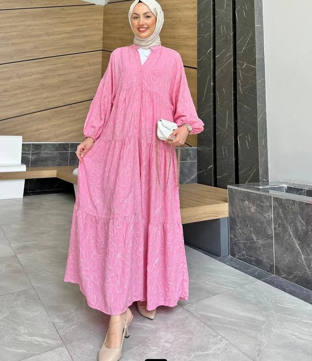 Pink Bloom Embroidered Dress
