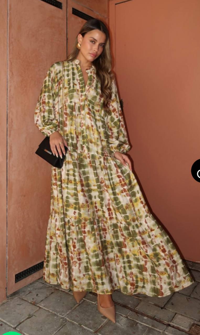 Green patterned dress