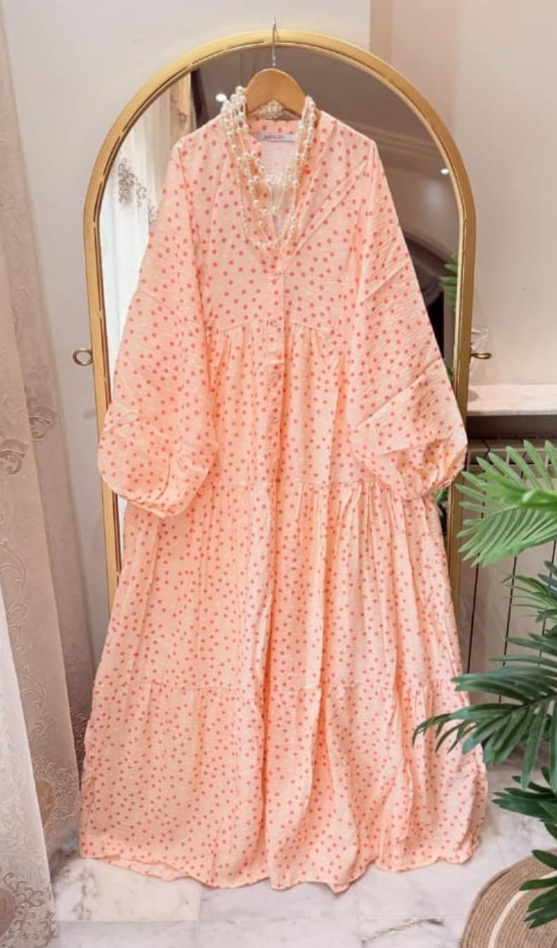 Coral polka dots Dress
