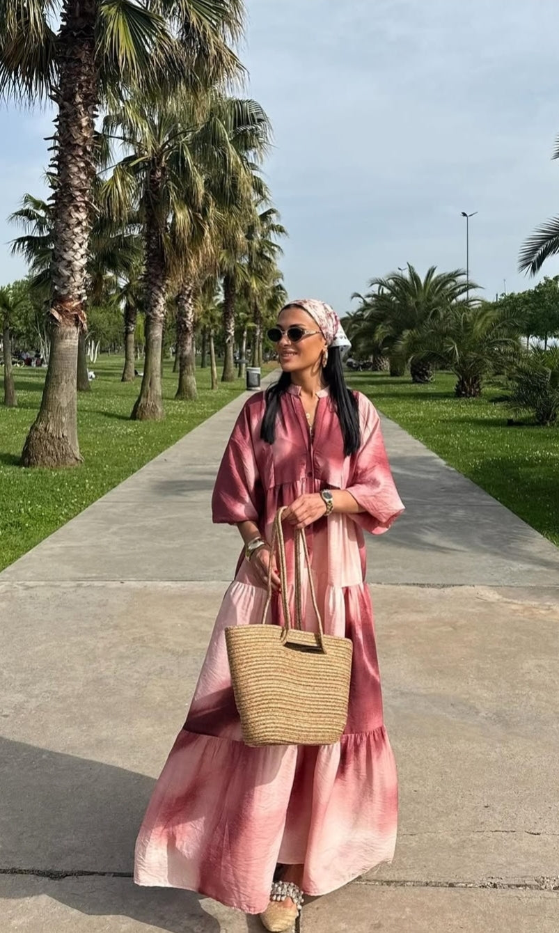 Burgundy degradé dress