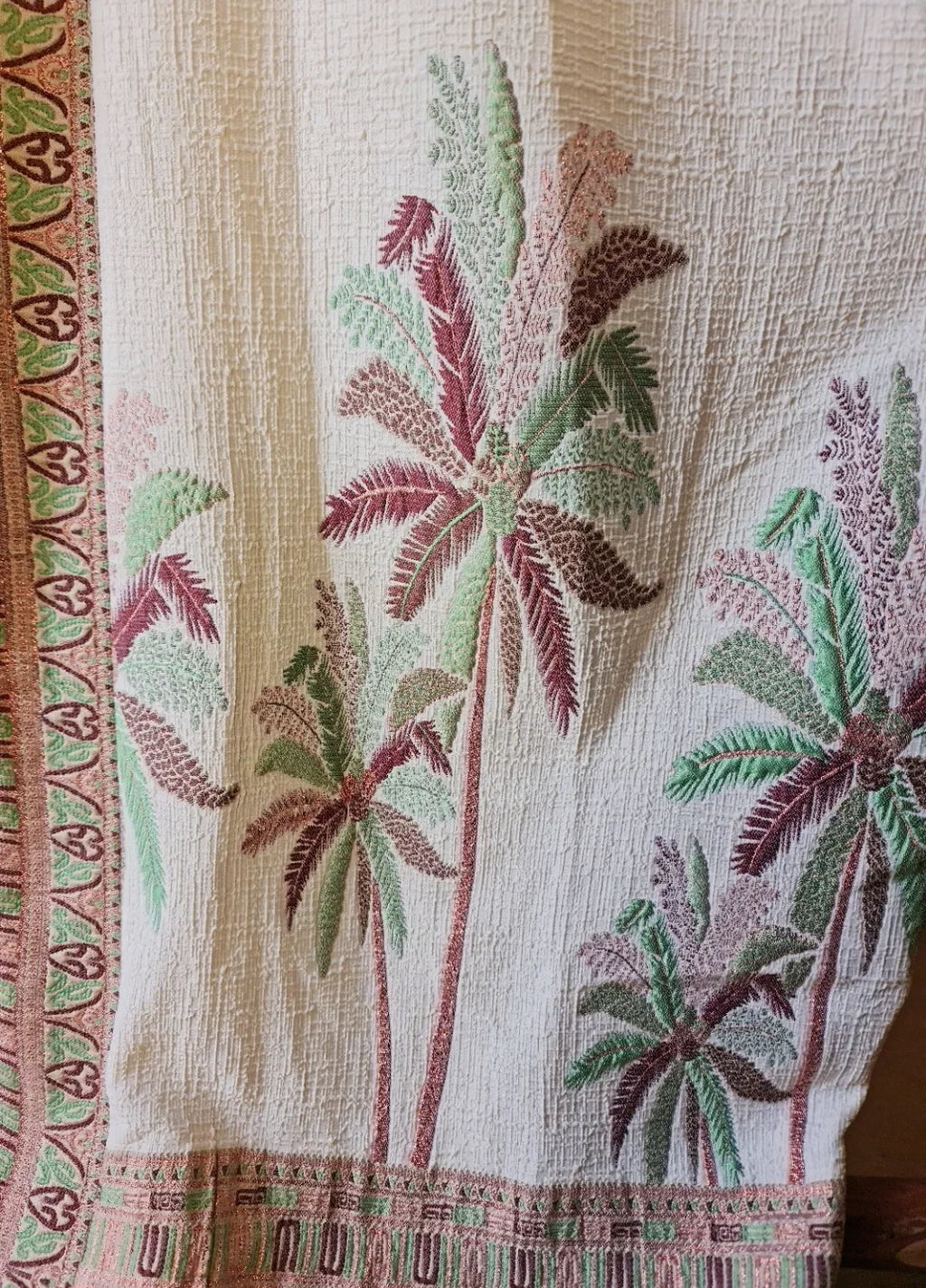 High quality Turkish and Italian apparel by Fatimathecollection featuring embroidered palm trees.