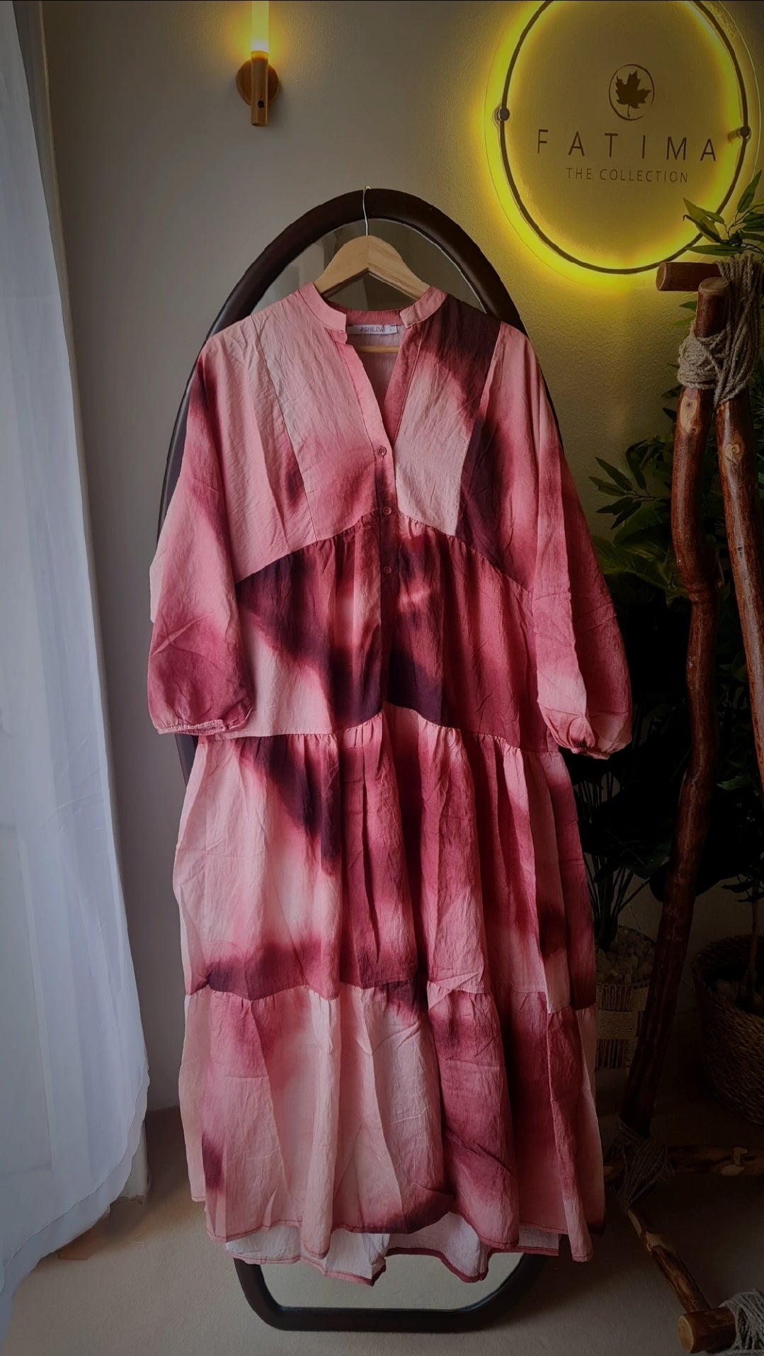 Burgundy degradé dress