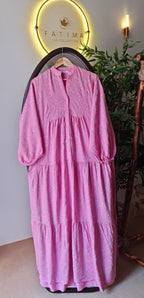 Pink Bloom Embroidered Dress