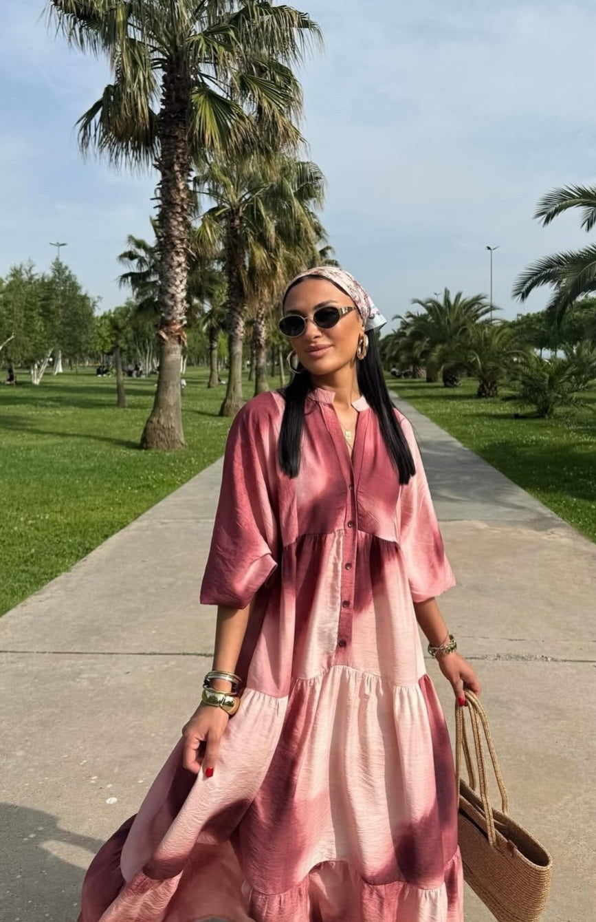 Burgundy degradé dress