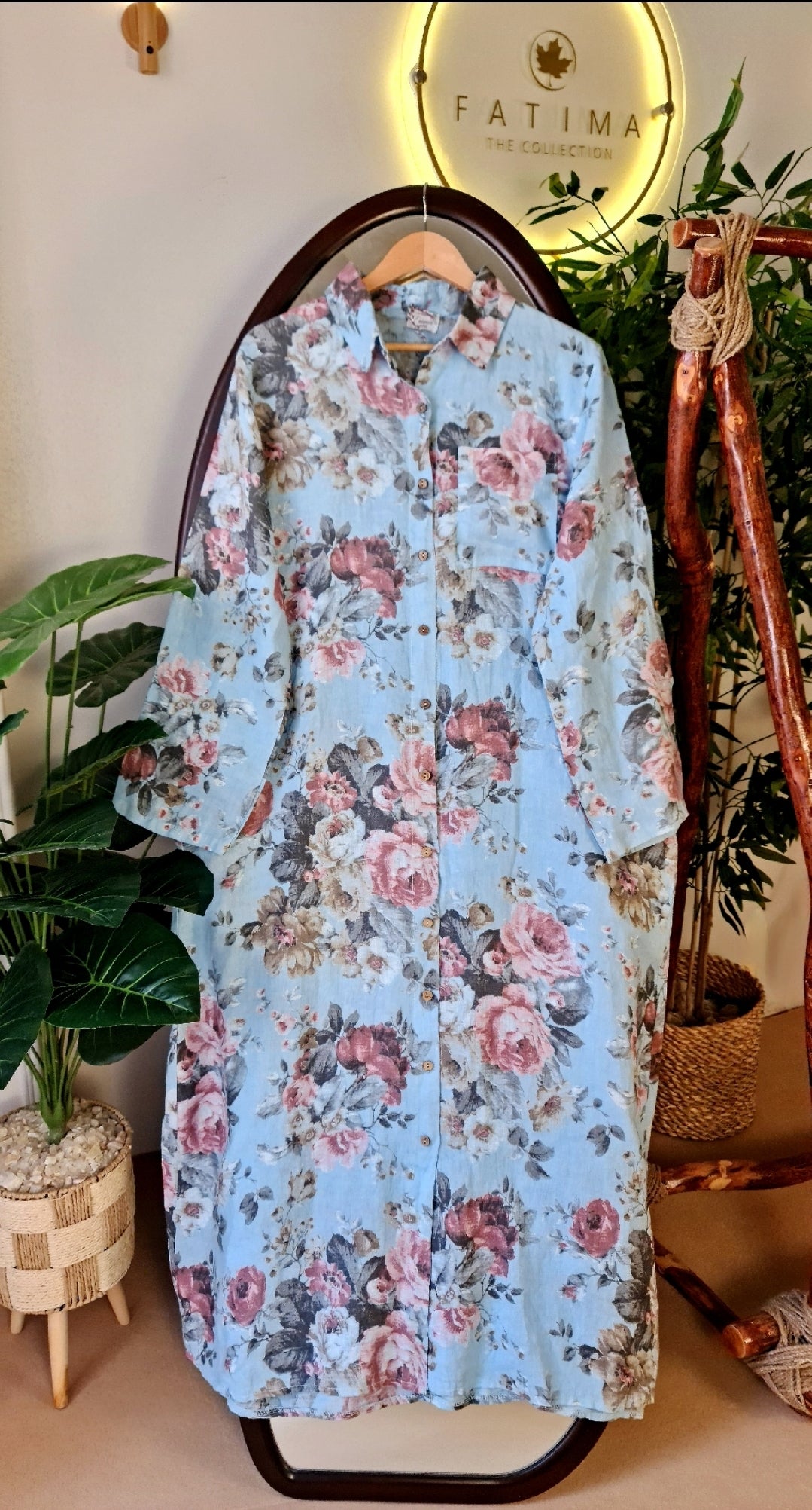 Italian linen shirt dress