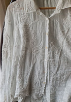 Bloom embroidered lace blouse