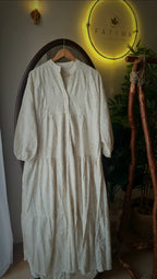 White Bloom embroidered dress