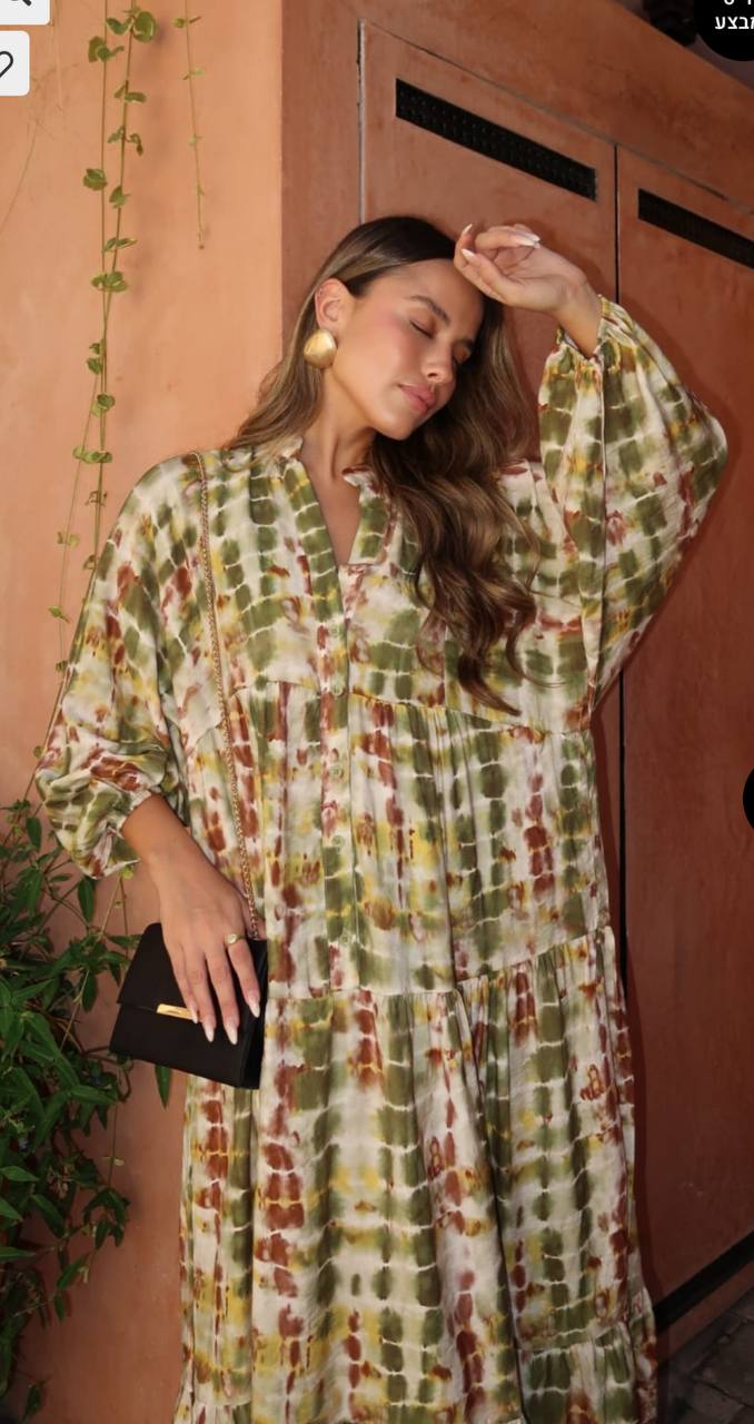 Green patterned dress