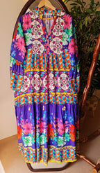 Blue boho Dress